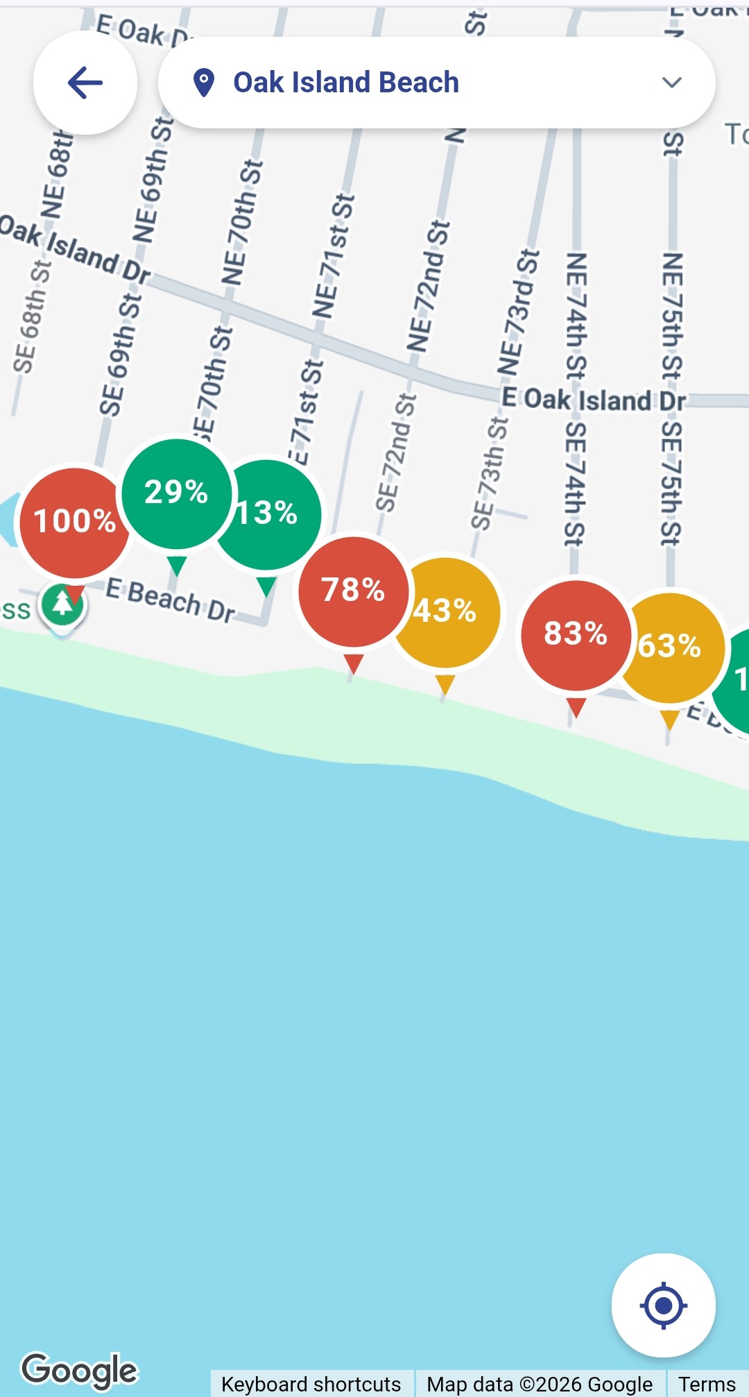 OttoView map showing real-time lot occupancy with color-coded availability